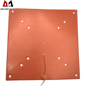 Almohadilla térmica de goma de silicona para impresora 3d personalizada, cama caliente con adhesivo 3m y termistor 110 k, 220v/300 v, 300x100