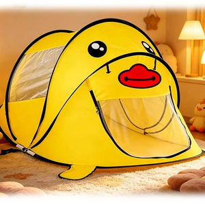 Tienda de juegos de tela para niños con diseño de animales de dibujos animados, plegable, portátil, para interior y exterior, con bolsa de transporte, dinosaurio, unicornio, tiburón, oso, casa de juegos para niños pequeños - Product Image 3
