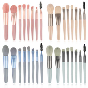 Juego de Brochas de Maquillaje Mini, 8 Piezas, Fibra Sintética, Mangos de Plástico, Cerdas de 3 cm, Brochas Redondas Portátiles para Sombra de Ojos - Product Image 5