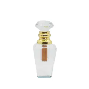 Hand Polishing Good Quality Diamond Shape 3ML 6ML Attar Oil Crystal Bottle