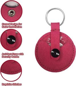 Khuyến Mại Tùy Chỉnh Logo Kim Loại Tự Vệ Không Khí Tag Tracker Trường Hợp Vải Cảm Thấy Da Vòng Xe Tường Key Coin Chủ Keychain - Product Image 4