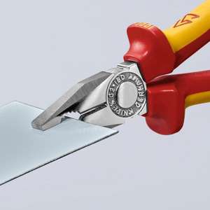 KNIPEX - 03 06 180 SB Alicates combinados cromados, mangos aislados con empuñaduras multicomponentes, prueba VDE - Product Image 4