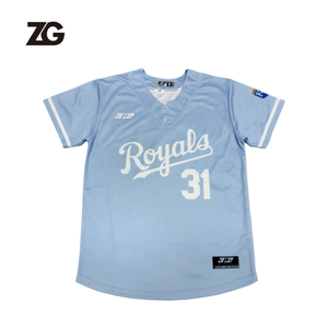 Maillot de baseball unisexe de haute qualité à col rond et manches courtes pour adulte, respirant, imprimé, en polyester, vêtements de sport personnalisés - Product Image 1