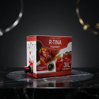 Sac aseptique 2L Bag in Box (BIB) pour café, vin, boissons, vin rouge, valve papillon, boîte couleur