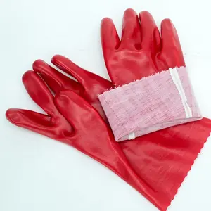 Industry Usage red PVC Garden Glove products Gaomi Glove or Linyi Glove