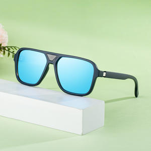 Lunettes de soleil carrées pour hommes Zx-8946, monture noire, verres PC, protection UV400, style conduite en extérieur - Product Image 1