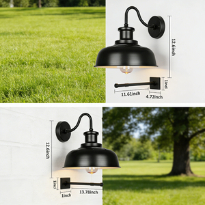 Lampes solaires d'extérieur Alecter Solar APH-L138, lampes de grange solaires, IP65, étanches, vintage, en métal, LED 4100K, blanc neutre, appliques murales pour garage - Product Image 2