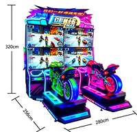 Mesin Simulator Balap Motor Dinamis Dua Layar Letsamuse, Berbahan Logam, Sistem Koin, Peralatan Game Komersial, Garansi 1 Tahun