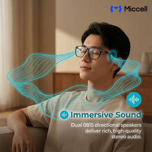 Lunettes intelligentes Miccell IP65, étanches à <span class=keywords><strong>la</strong></span> poussière et à l'eau, <span class=keywords><strong>musique</strong></span> immersive 6H, haut-parleurs stéréo 0815, port confortable toute <span class=keywords><strong>la</strong></span> journée <span class=keywords><strong>pour</strong></span> un usage quotidien - Product Image 3