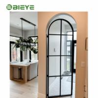 Porte battante rétro en alliage d'aluminium et verre, style européen français, pour entrée et usage intérieur, conception étanche améliorant la stabilité