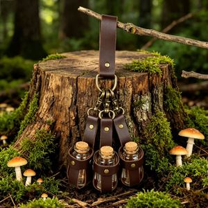 Cosplay <b>Cork</b> Holder Pu Leather Spice Jar Sleeve 3Pcs Halloween Magic Potion <b>Bottle</b> Costume Accessory - Product Image 5