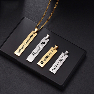 Personalized Engraved Letter <strong>Name</strong> Zircon Pendant Necklace Custom Stainless Steel Cuban Link Chain Trendy Anniversary Women Men - Product Image 6