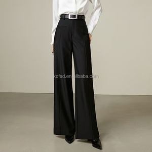 <span class=keywords><strong>Pantalon</strong></span> large décontracté taille haute rétro pour <span class=keywords><strong>femme</strong></span>, personnalisé, à la mode, printemps-été, avec poches, grandes tailles - Product Image 1