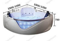 Baignoire à double air en plastique pour adulte avec douche
