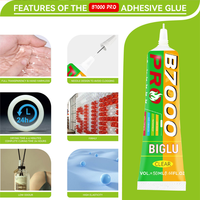 Colle transparente OEM ODM 15ML B7000 PRO, adhésif universel souple, forte adhérence, pour bricolage, verre, plastique, métal, pierre, réparation des ongles, imperméable