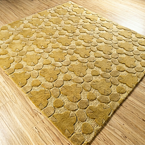 Tapis en laine tufté à la main, motif floral contemporain et élégant, imprimé, écologique, adapté aux animaux domestiques, antidérapant, durable, à poils moyens - Product Image 1