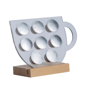 Tempat Penyimpanan Kapsul Kopi Bambu yang Dipasang di Dinding, Tempat Penyimpanan Kapsul Kopi Nespresso untuk Meja Dapur - Product Image 4