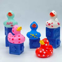Canard en caoutchouc lesté, numéroté, course, plastique, flottant, jaune, impression de logo, jouet de bain, canard en caoutchouc