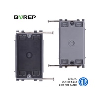 Boîte de sortie électrique BAREP SN22X 1 poste, nouvelle boîte de jonction électrique en PVC pour interrupteur, disjoncteur différentiel (GFCI), variateur, homologuée ETL, gris