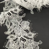 Nouvelle dentelle guipure en laine douce et moelleuse, à franges, soluble à l'eau, pour vêtements, accessoires, chemises pour hommes et femmes