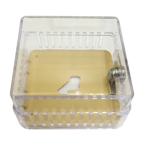 Clear Plastic Locking Thermostat Guard 5 1/4" X 4 3/8" X 3" With Solid Base And Key BTG-RK