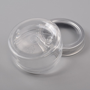 Transparent <b>Plastic</b> Bottle With Aluminum Lid 68mm Screw Cap 100g Capacity Round General <b>Packaging</b> - Product Image 1