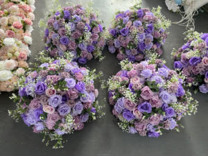 Boules de fleurs artificielles en soie pour la décoration de mariage et de Noël/Nouvel An, élégante composition centrale, <span class=keywords><strong>centre</strong></span> de table de mariage - Product Image 2