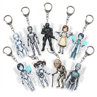 Mini porte-clés en acrylique à suspendre DIY, logo publicitaire personnalisé, emblème scolaire, pendentif périphérique anime et dessin animé