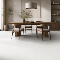 Carrelage en porcelaine imitation marbre blanc Volakas 600x1200mm (24x48 pouces) finition mate pour murs et sols, idéal pour projets de villas et hôtels de luxe