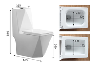 AIDI Arabe Meilleure Vente Design S-trap 250mm Salle de Bain Diamant Toilette Céramique Toilette One Piece