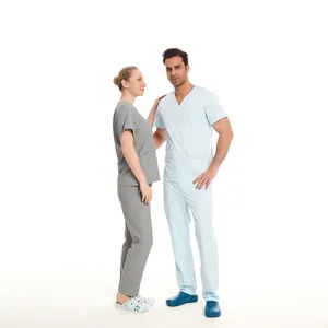 Eco-friendly Poli Cotone di Usura Medico Ospedaliero Uniformi Set di Tacchino per Gli Infermieri e Medici