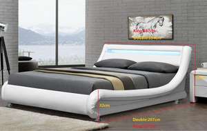 <span class=keywords><strong>Letto</strong></span> Moderno Stile Europeo a Forma Curva in Velluto <span class=keywords><strong>Marrone</strong></span> Schiacciato, Imbottito in Tessuto, Misura <span class=keywords><strong>Matrimoniale</strong></span>, con LED, Certificato EN 1725 - Product Image 4