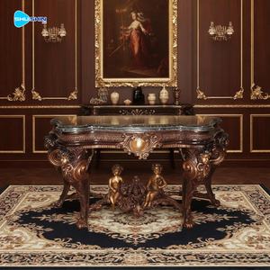 Base de Mesa de Escultura de Bronce Europeo de Lujo, Mesa de Té Antigua de Estilo Barroco con Trabajo de Enrollado para Decoración de Salón Interior Real y Villa - Product Image 1