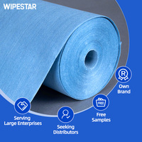 WIPESTAR Industrielle Reinigungstücher auf Rolle, 80 g/m², Blau, Vliesstoff, Hochleistungs-Fusselfreie Reinigungstücher, Kostenlose Muster, Fabrik-Großhandel