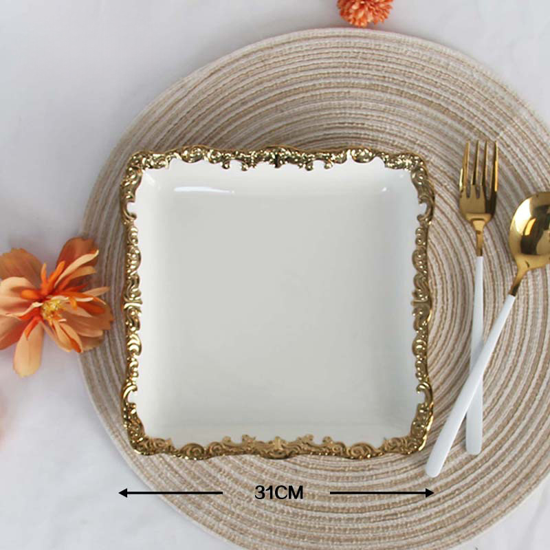Plato cuadrado de 12 pulgadas (30,5*30,5*3 cm)