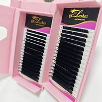 Fournisseurs en gros de cachemire de marque privée coréenne en soie facile à éventer fond de velours noir mat foncé plateaux d'extension de cils C D J Curl