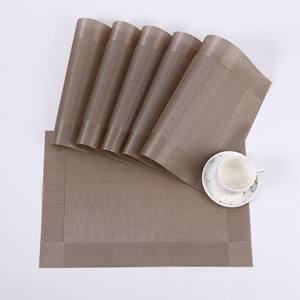 Napperon d'isolation de rectangle de <span class=keywords><strong>PVC</strong></span> tissé lavable résistant à la chaleur tapis de Table à manger de style occidental classique léger - Product Image 1