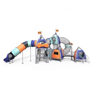 Latest Design Amusement Park Equipment Outdoor Playground <b>Slide</b> With Climbing Net - Product Image 1