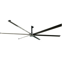 Ventilateur de plafond industriel à économie d'énergie PMSM HVLS, vente chaude, diamètre 24 pieds, 6 pales, fonctionnement silencieux 40 dB, 380 V, pales en alliage d'aluminium