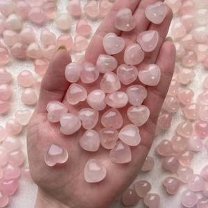 Fabrik preis Naturstein Kristall Handwerk Herzform Rosenquarz Kristall Herz 2-3cm Heils teine Andere Kristall Handwerk - Product Image 2