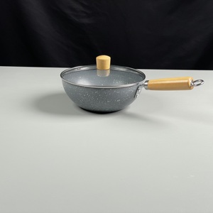 Dayanıklı yüksek kaliteli mermer yapışmaz kızartma tavası hızlı teslimat kolay temizlemek için çok yönlü pişirme - Product Image 6