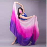 Voile de danse du ventre en soie 100% pour femmes Voile à la main Accessoires de danse du ventre Taille libre