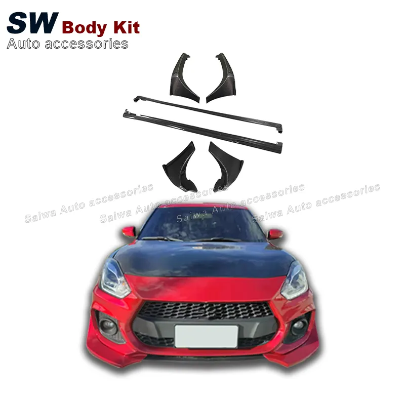 Carbon Fiber Body Kit für Suzuki Swift ZC33S Upgrade Modifikation Front stoßstange Lippen abscheider Seiten rock Separator Hintere Lippe