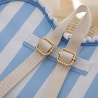 Mini sac à dos en nylon à volants en forme de cœur, à rayures gingham, rembourré, décontracté, avec fermeture éclair dorée et bretelles réglables
