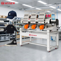 Machine à broder multifonctionnelle informatisée à 12 aiguilles, trois têtes, écran tactile, coupe-fil automatique pour chaussures personnalisées