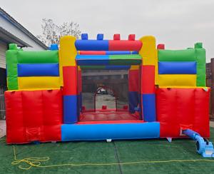 Château <span class=keywords><strong>gonflable</strong></span> avec toboggan, blocs de construction, matériau PVC, garantie 3 ans, capacité 500 kg, souffleur inclus <span class=keywords><strong>pour</strong></span> enfants et <span class=keywords><strong>adultes</strong></span> - Product Image 4