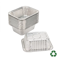 Barquette rectangulaire en aluminium de qualité alimentaire 400 ml, écologique, réutilisable, certifiée BRC, avec couvercles, pour plats à emporter