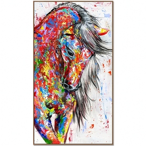 Pinturas al Óleo Abstractas de Caballos de Gran Tamaño, Obras de Arte, Cuadros de Caballos, <span class=keywords><strong>Pintura</strong></span> Moderna de Caballos para Pared - Product Image 4