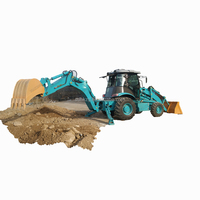 Schwerer Kleiner Garten-Traktor mit Frontlader und Heckbagger 15-26 Bagger-Radlader