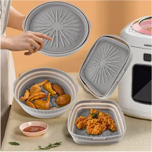 Lot de 2 Pots carrés en Silicone pour friteuse à Air, sans BPA, de qualité alimentaire, réutilisables, doublures de panier pour friteuse à Air